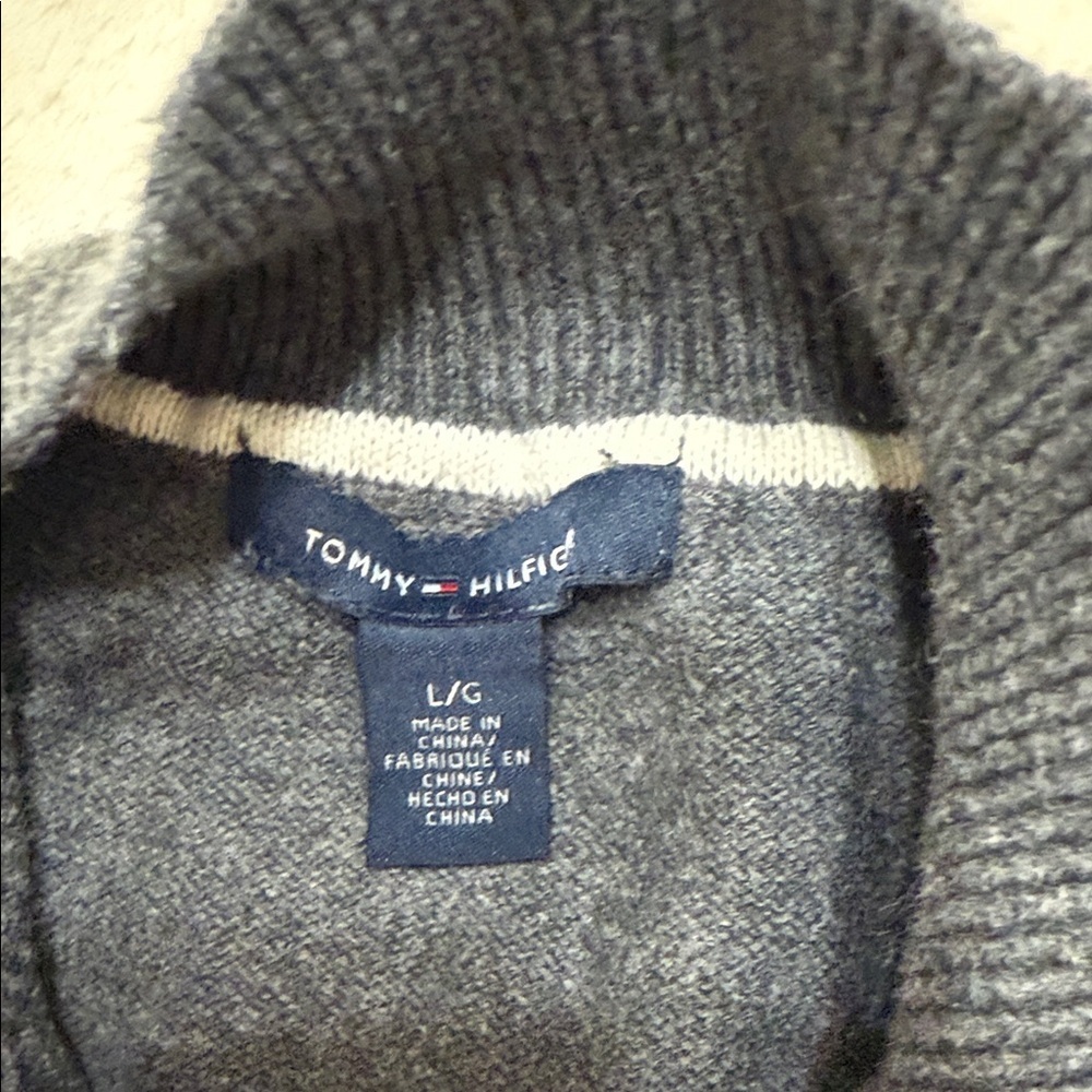 Tommy Hilfiger Women’s Charcoal Zip-Up Sweater Large - Picture 2 of 5